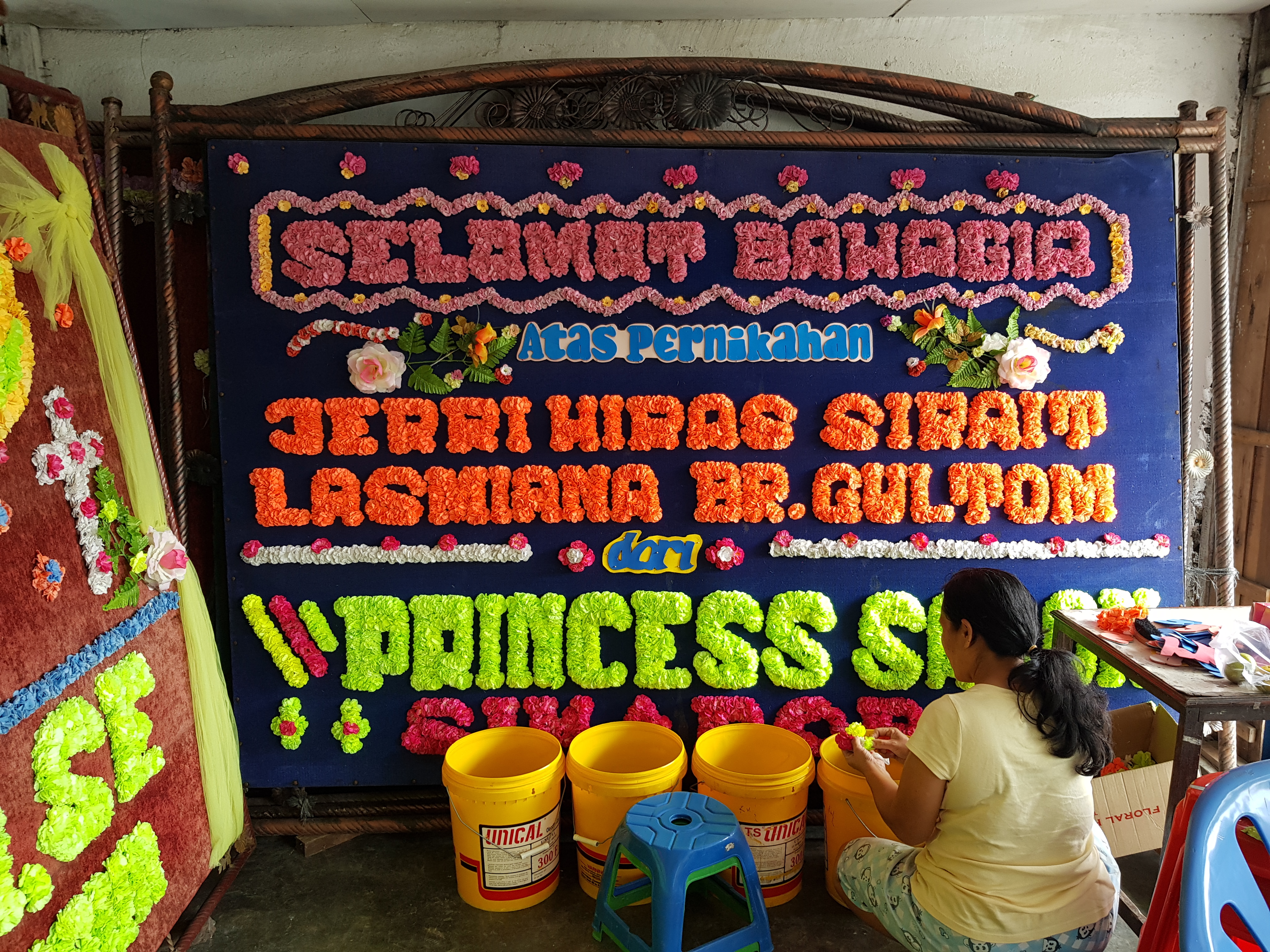 Foto Asli Karangan Bunga Papan Toko Shanza Florist